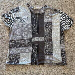 We the Free Patchwork Patterned T-Shirt